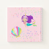 人魚が海の女の子の下のユニコーンの虹になりたい ノートブック (裏面)