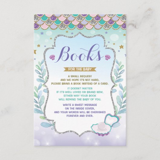 人魚が海の赤ん坊の女の子の下にブックカードを持ってくる エンクロージャーカード (正面)