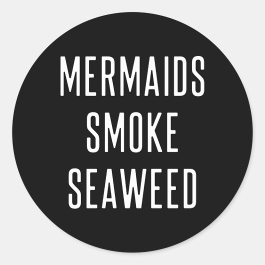 人魚が海藻を吸う ラウンドシール (正面)