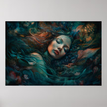 人魚が礁の中で眠っている
