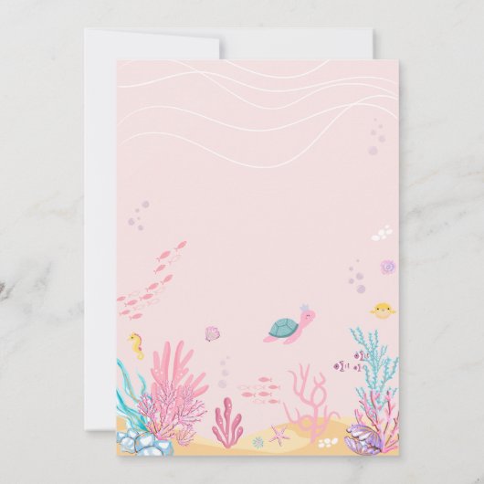 人魚が5人の誕生日パーティーに飛び込む 招待状 (裏面)