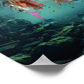 人魚たちが楽しんでいます。 ポスター (角)