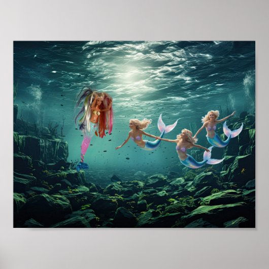 人魚たちが楽しんでいます。 ポスター (正面)