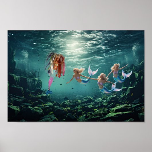 人魚たちが楽しんでいます。 ポスター (正面)