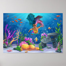 人魚たちが楽しんでいます。 ポスター