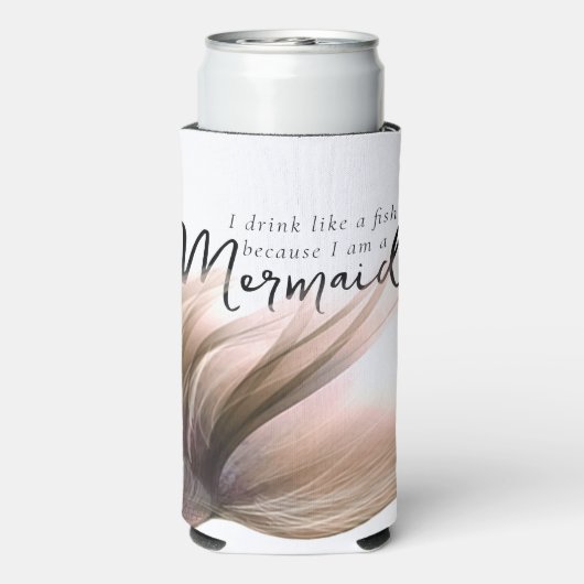 人魚だから魚のように飲む |コーラル スリム缶クーラー (Seltzer裏面)