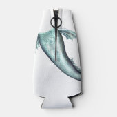 人魚だから魚のように飲む |ティール(緑がかった色) ボトルクーラー (裏面)