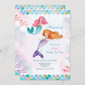 人魚だけの誕生日パーティー 招待状 (正面/裏面)