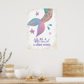 人魚で波を作る引用文 ポスター (キッチン)