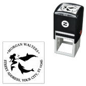 人魚とイルカのシルエット名前戻り住所 セルフインキングスタンプ (インサイチュ)