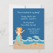 人魚とイルカの海の誕生日パーティー 招待状 (裏面)