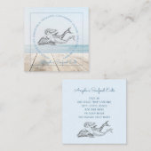 人魚とイルカの海食のトラック又はレストラン スクエア名刺 (正面/裏面)