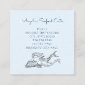 人魚とイルカの海食のトラック又はレストラン スクエア名刺 (裏面)