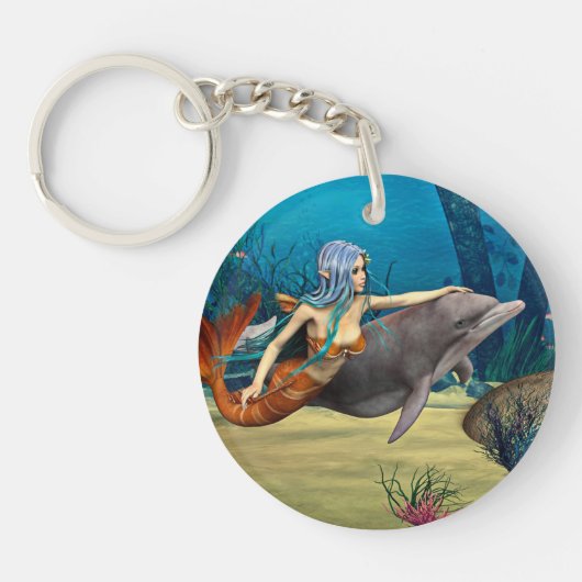 人魚とイルカ キーホルダー (正面)