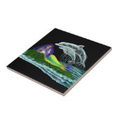 人魚とイルカ タイル (側面)