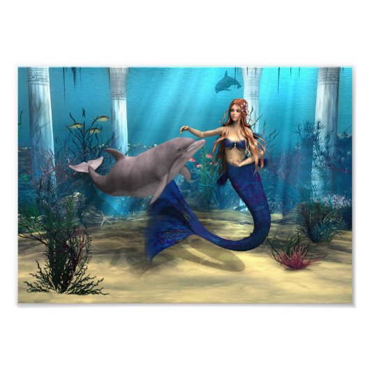 人魚とイルカ フォトプリント (正面)