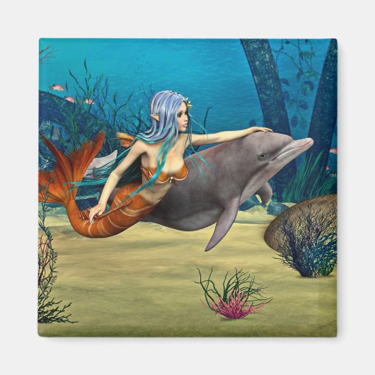 人魚とイルカ マグネット (正面)