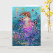 人魚とクラゲのカード カード (黄色い花)