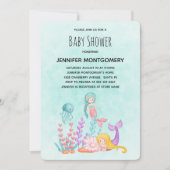 人魚とクラゲの海底ベビーシャワー 招待状 (正面)