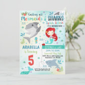 人魚とサメのパーティー招待状 招待状 (スタンド正面)