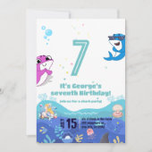 人魚とサメの誕生日 招待状 (正面)