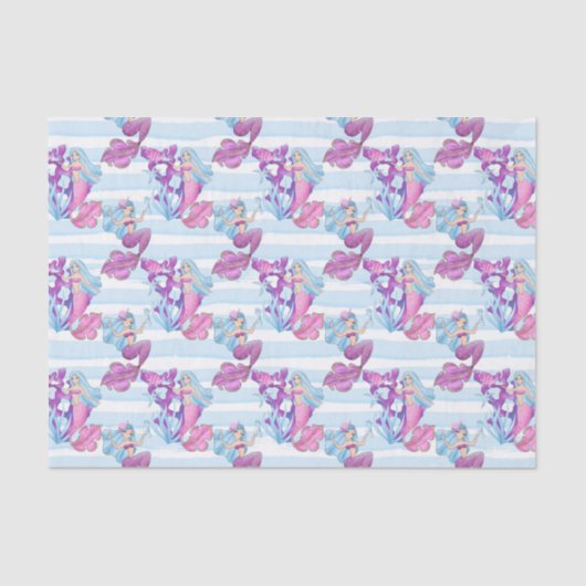 人魚とサンゴ模様のパーティー組織 薄葉紙 (正面)