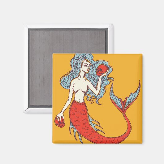 人魚とスカル マグネット (正面/裏面)