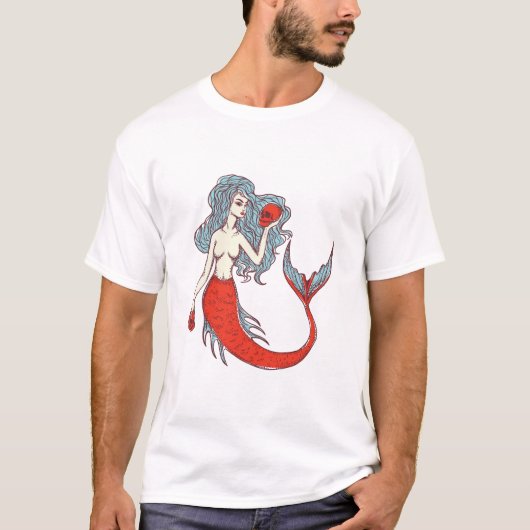人魚とスカル Tシャツ (正面)
