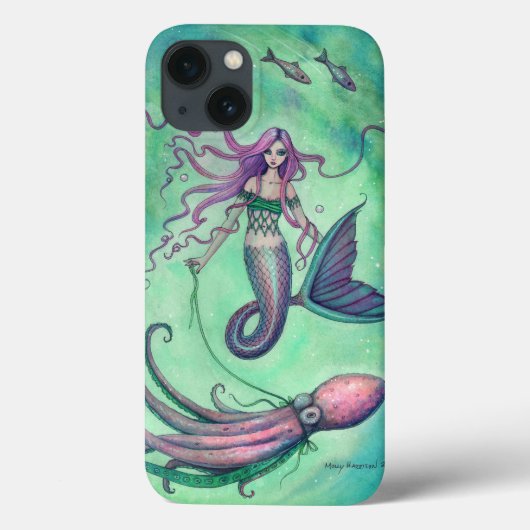人魚とタコの幻想的なアートイラスト Case-Mate iPhoneケース (裏面)