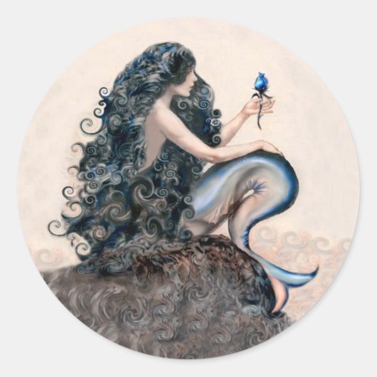 人魚とバラ ラウンドシール (正面)