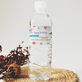 人魚とパイレーツ誕生日水瓶ラベル ペットボトルラベル