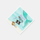 人魚とパイレーツ誕生日 スタンダードカクテルナプキン (角)