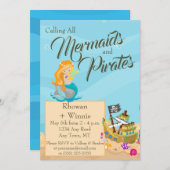 人魚とパイレーツ誕生日 招待状 (正面/裏面)