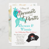 人魚とパイレーツ誕生日 招待状 (正面/裏面)