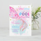 人魚とプールの子供用招待状 招待状 (スタンド正面)