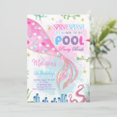 人魚とプールの誕生日招待状 招待状 (スタンド正面)