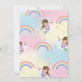 人魚とユニコーンのプールパーティー　黒髪　青い目 招待状 (裏面)