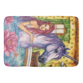 人魚とユニコーン入浴ファンタジー バスマット (正面)