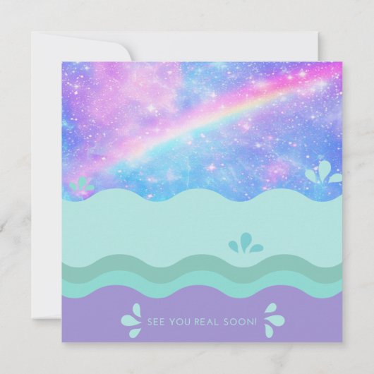 人魚と一角獣パーティの招待状 セーブザデート (裏面)