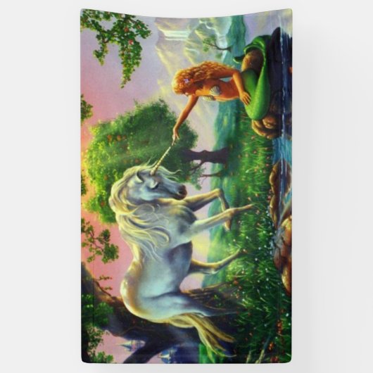 人魚と一角獣 横断幕 (縦)