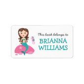 人魚と乗馬の蔵書票書 ラベル (正面)