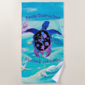 人魚と亀のビーチタオル ビーチタオル (正面)