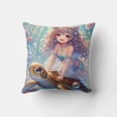 人魚と亀の角枕 クッション (裏面)