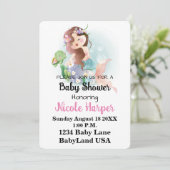 人魚と亀の赤ちゃんシャワー招待状 シーズンカード (スタンド正面)