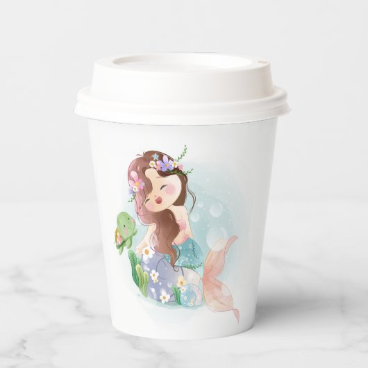 人魚と亀 紙コップ (正面)