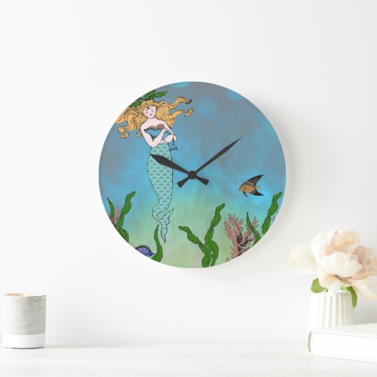 人魚と印 ラージ壁時計 (ホーム)