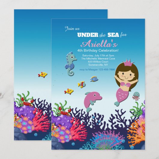 人魚と友達の招待状 招待状 (正面/裏面)