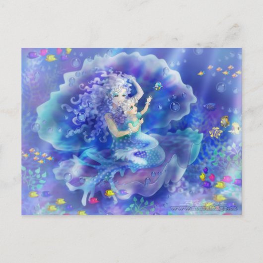 人魚と子供 ポストカード (正面)