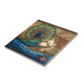 人魚と孔雀 タイル (側面)