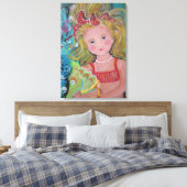 人魚と彼女のペットのシーホース – キャンバス (インサイチュ (寝室))